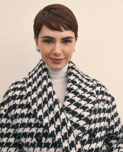 Oversized Wool Houndstooth Coat, image 3