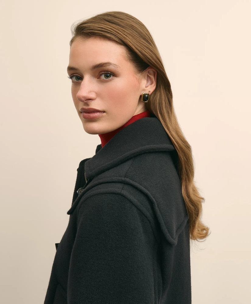 Cropped Wool Toggle Coat With Removable Hood, image 4