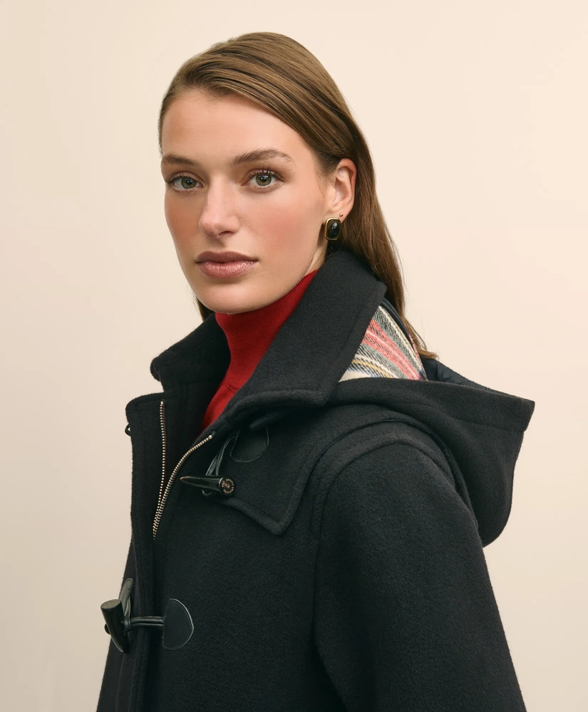 Cropped Wool Toggle Coat With Removable Hood, image 5