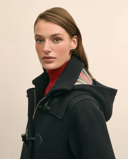 Cropped Wool Toggle Coat With Removable Hood, image 5