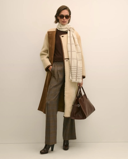 Double-Breasted Shearling Coat, image 1
