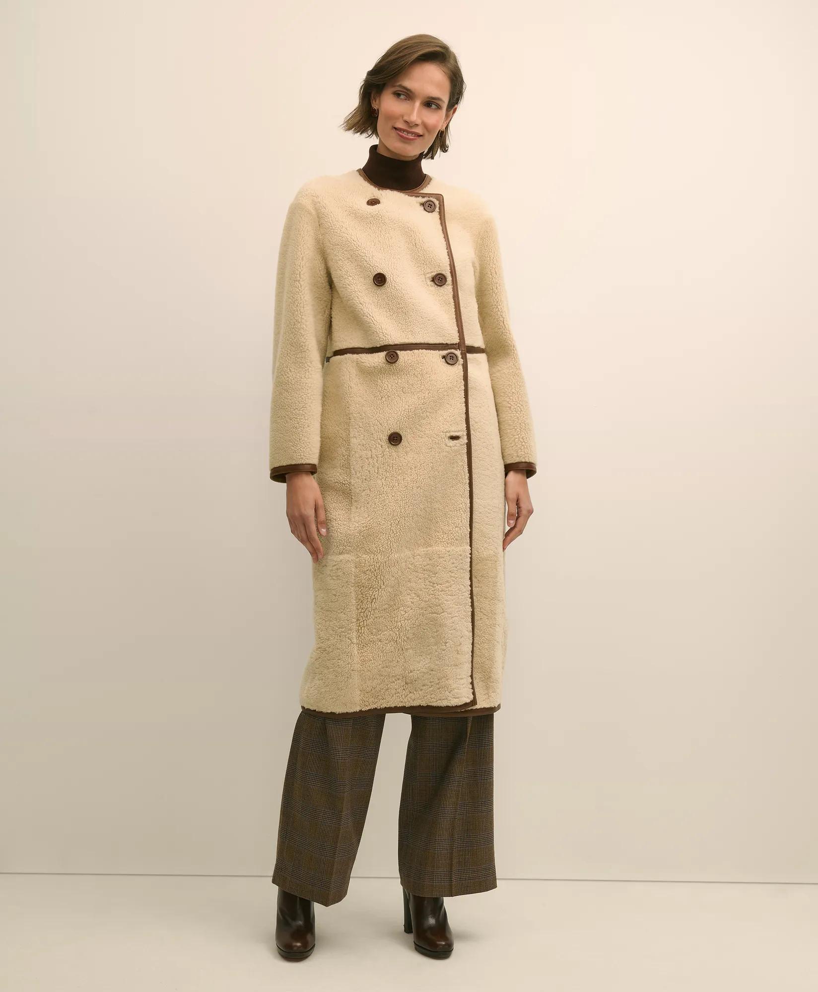 Double-Breasted Shearling Coat secondary