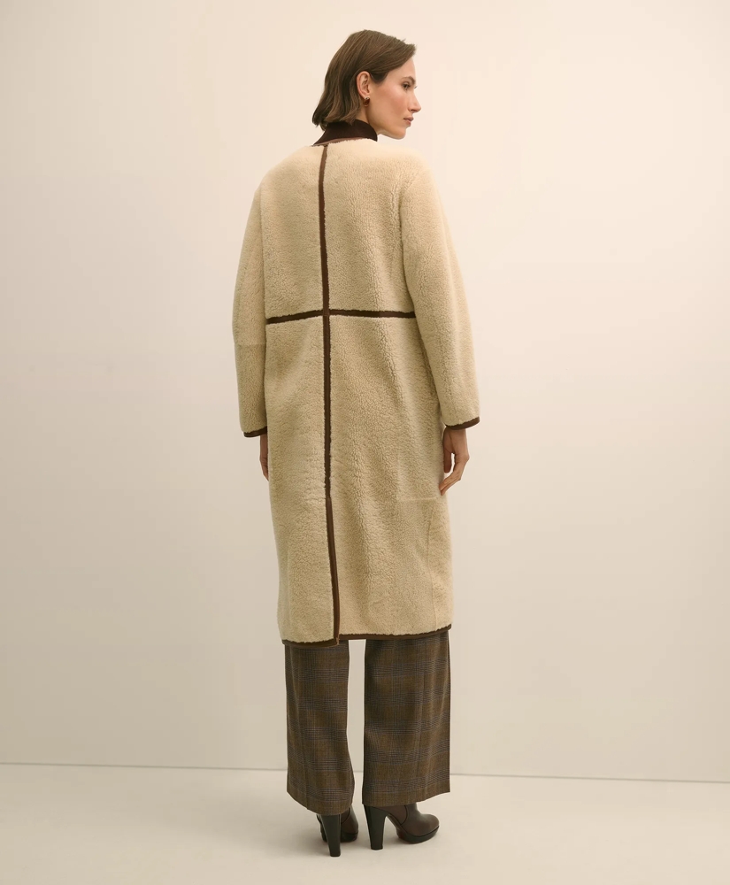 Double-Breasted Shearling Coat, image 4