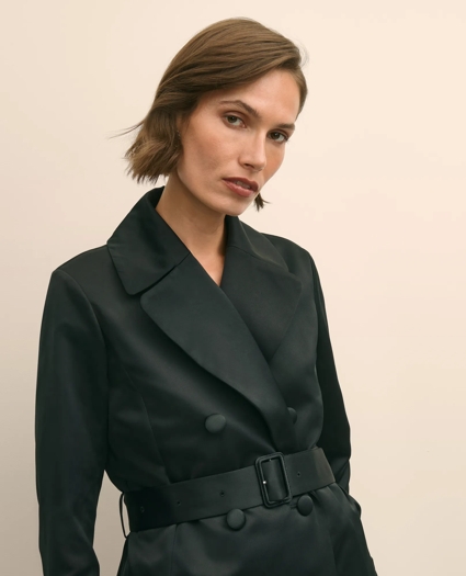 Taffeta Belted Trench Coat, image 3
