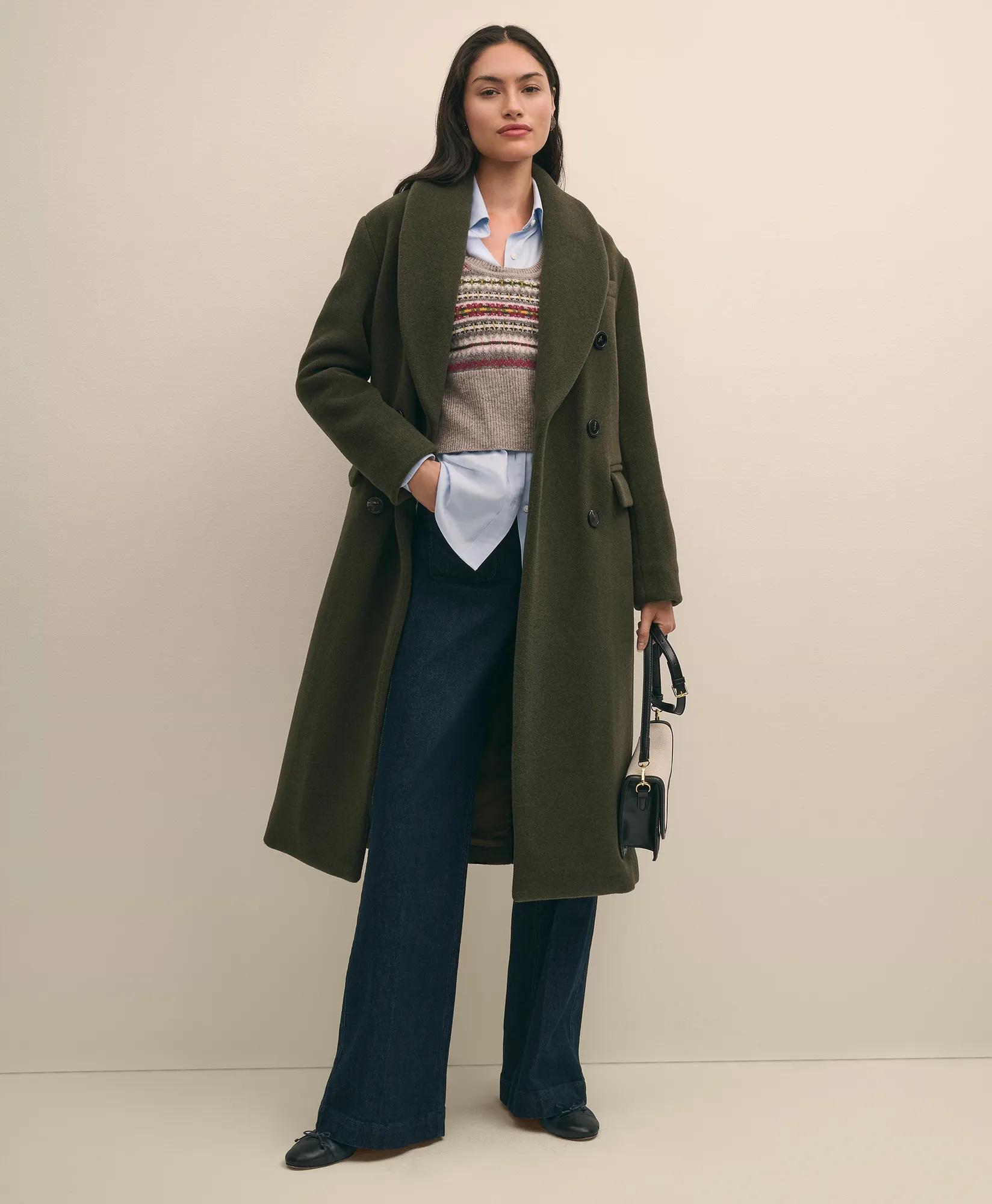 Double-Faced Wool Shawl-Collar Coat primary