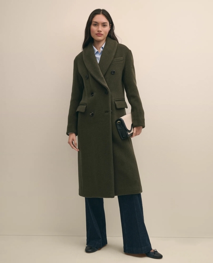 Double-Faced Wool Shawl-Collar Coat, image 2