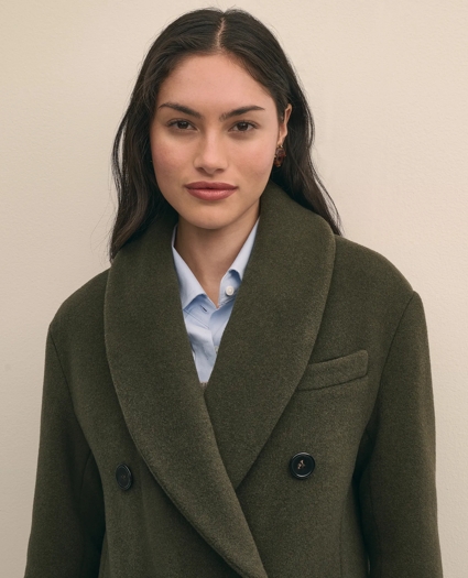 Double-Faced Wool Shawl-Collar Coat, image 3