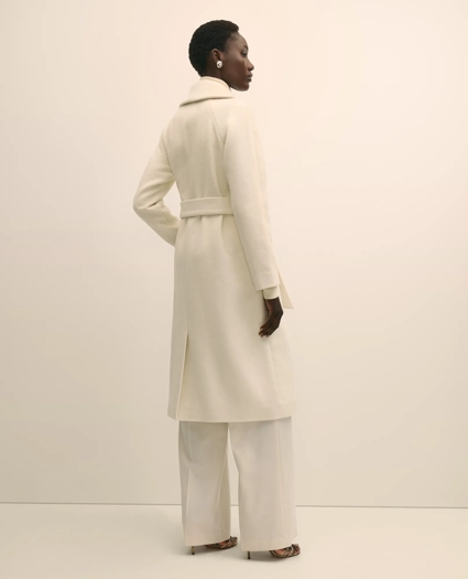 Wool Blend Shawl-Collar Wrap Coat, image 4