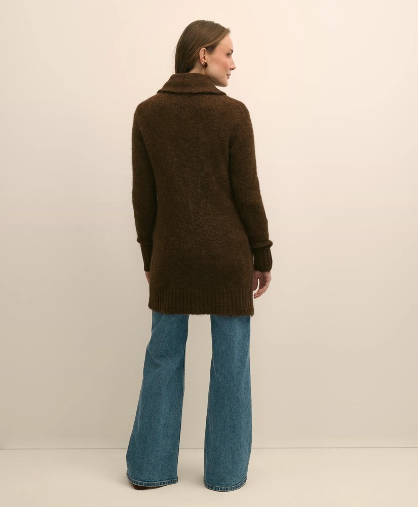 Alpaca-Wool Blend Shawl Collar Tunic Cardigan, image 4