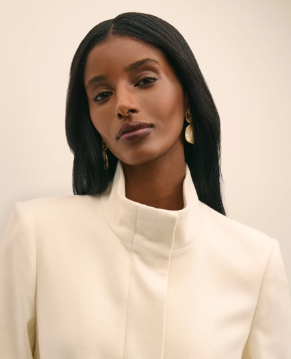 Brushed Wool Coat with Throat Latch, image 3