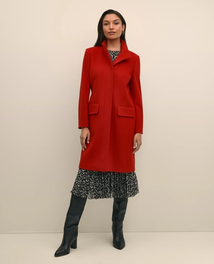 Brushed Wool Coat with Throat Latch, image 3
