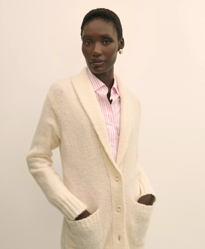 Alpaca-Wool Blend Shawl Collar Tunic Cardigan, image 3