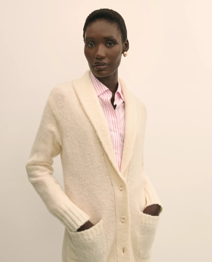 Alpaca-Wool Blend Shawl Collar Tunic Cardigan, image 3