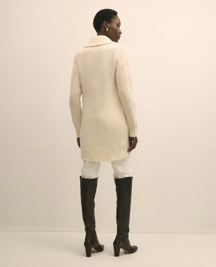 Alpaca-Wool Blend Shawl Collar Tunic Cardigan, image 4