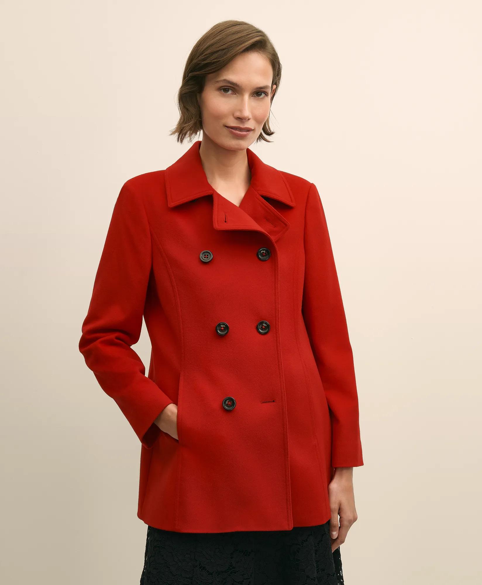 Brushed Wool Peacoat with Throat Latch secondary