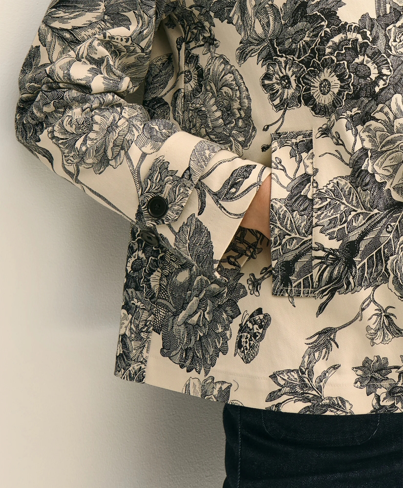 Relaxed Cotton Twill Floral Jacket, image 3