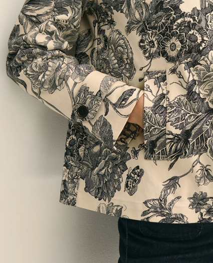 Relaxed Cotton Twill Floral Jacket, image 3