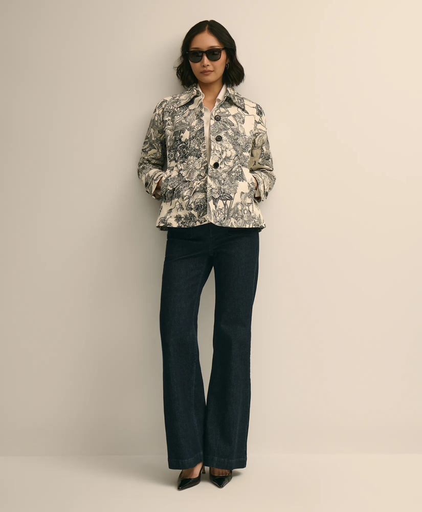 Relaxed Cotton Twill Floral Jacket, image 5