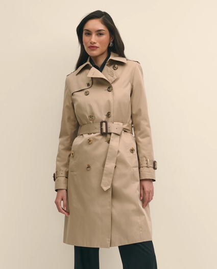 Supima&reg; Cotton Water-Repellent Trench Coat with Zip-Out Lining, image 1