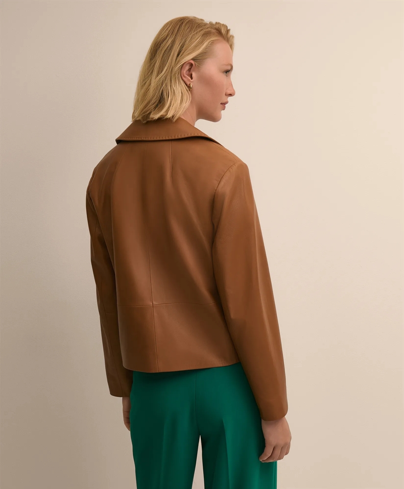 Leather Cropped Tailored Jacket, image 4