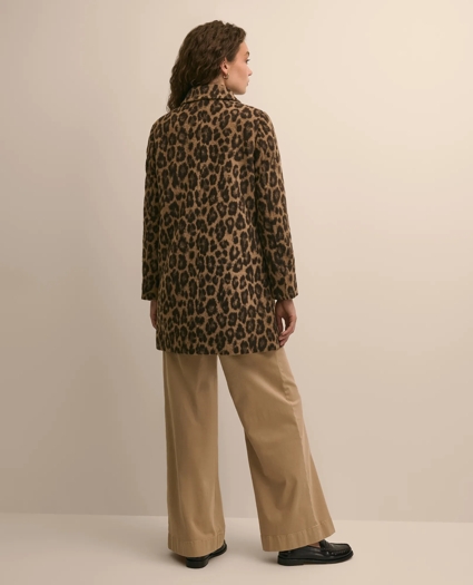 Wool Jacquard Leopard Motif Jacket, image 3