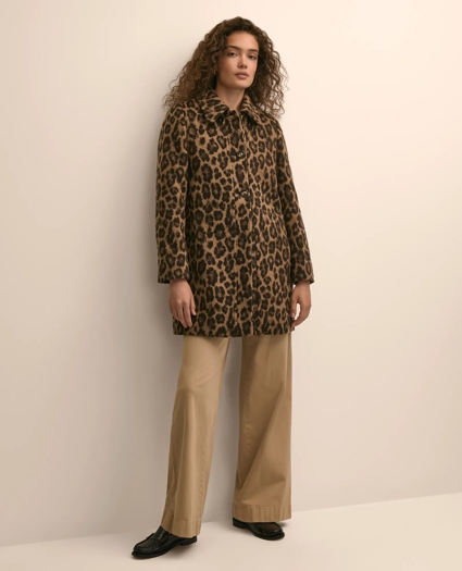 Wool Jacquard Leopard Motif Jacket
