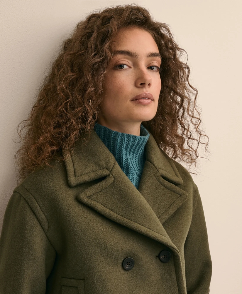 Wool Blend Cropped Peacoat, image 3