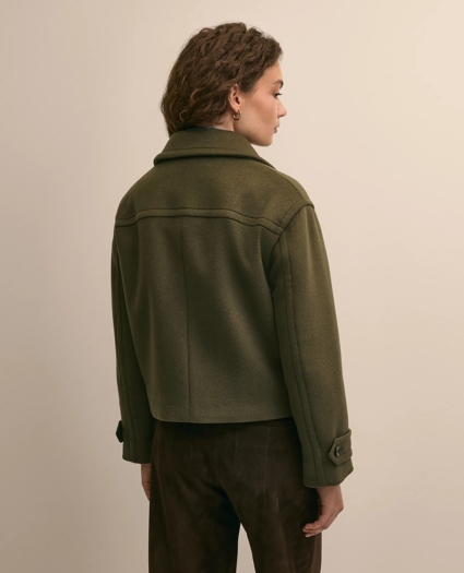 Wool Blend Cropped Peacoat, image 4