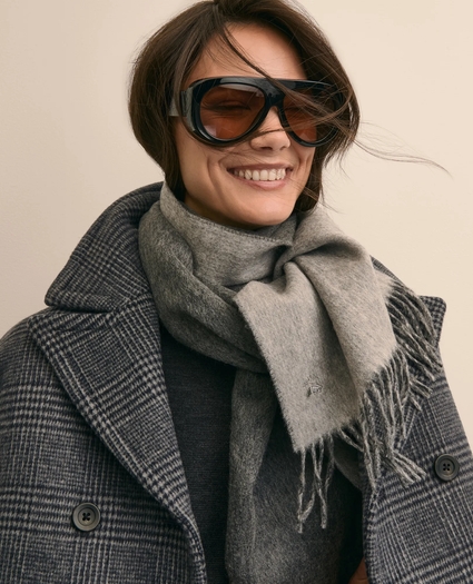 Wool-Blend Cropped Plaid Peacoat, image 3