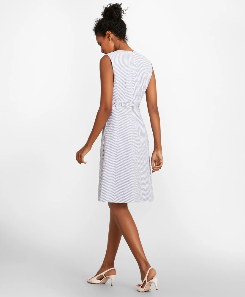 Striped Stretch Cotton Seersucker Dress