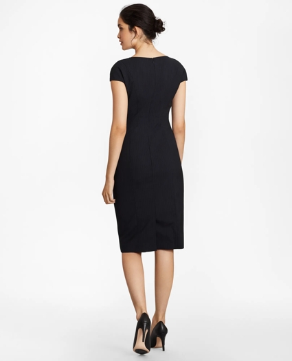 Pinstripe Stretch Wool Sheath Dress, image 4