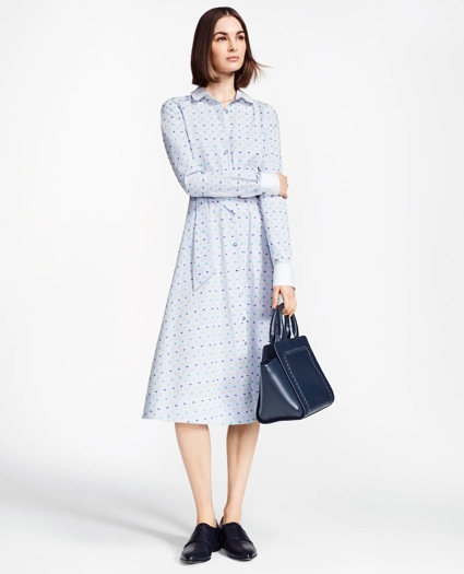 Clip-Dot Supima® Cotton Dobby Shirt Dress, image 1