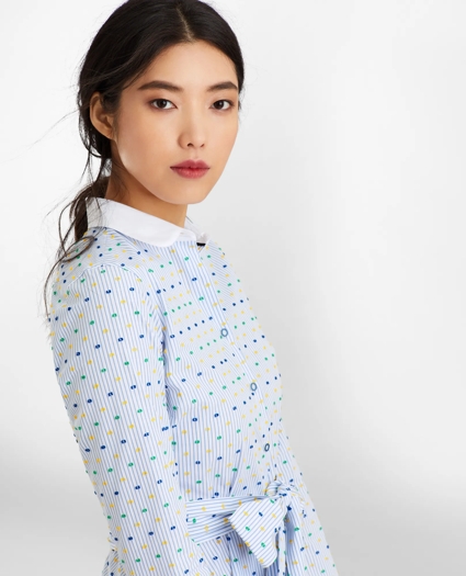 Clip-Dot Supima® Cotton Dobby Shirt Dress, image 2