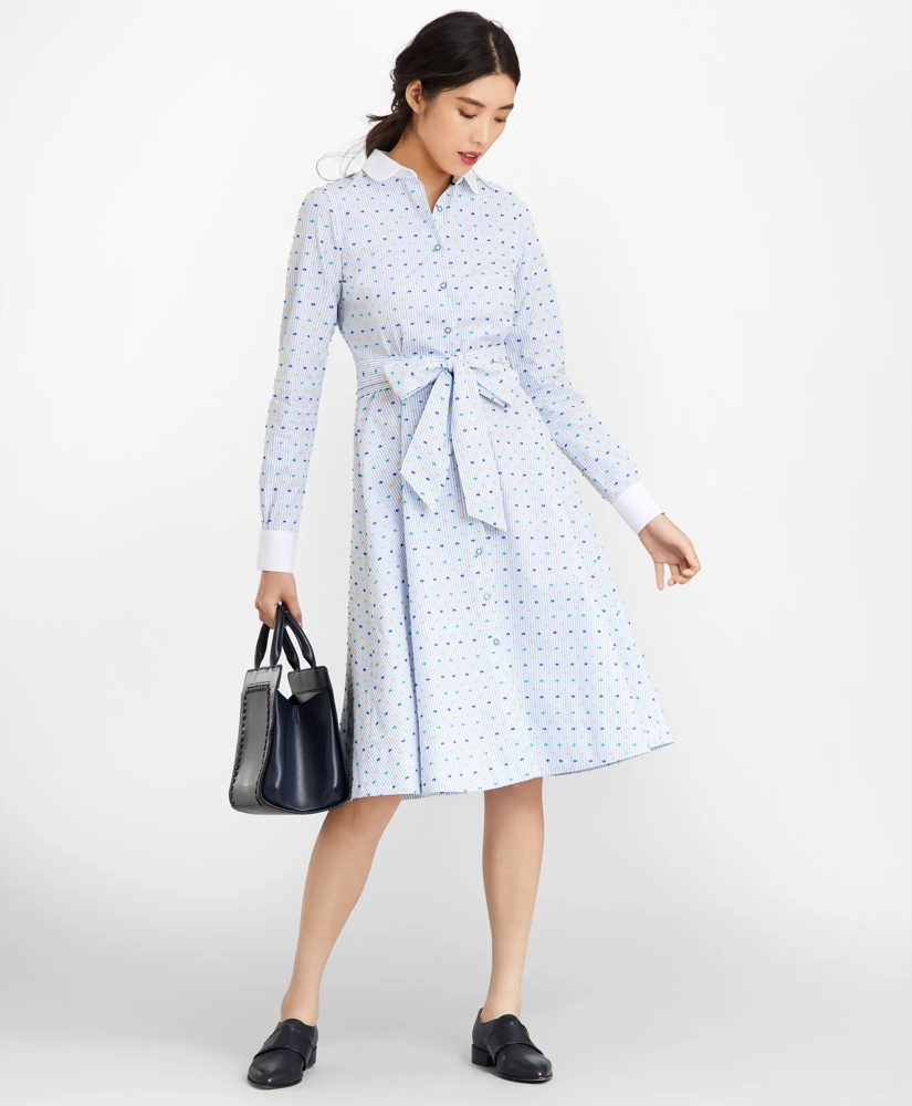Clip-Dot Supima® Cotton Dobby Shirt Dress, image 3