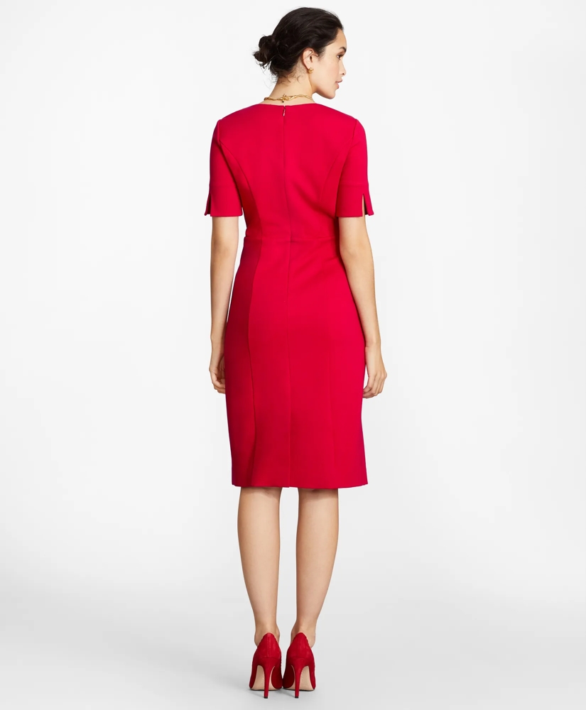 Ponte Knit Elbow-Sleeve Sheath Dress, image 3