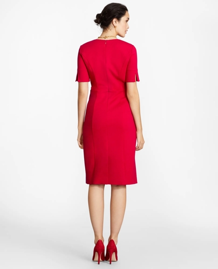 Ponte Knit Elbow-Sleeve Sheath Dress, image 3