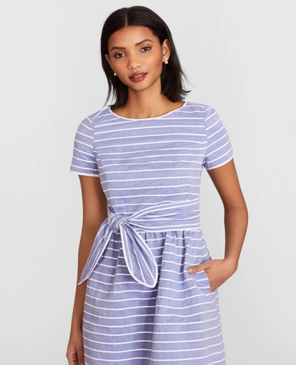 Striped Cotton Dobby Dress, image 2