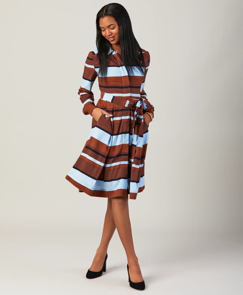 Striped Twill Shirt Dress, image 2