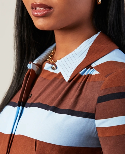 Striped Twill Shirt Dress, image 3