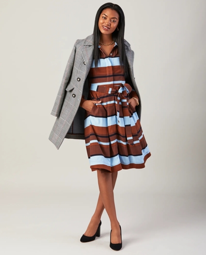 Striped Twill Shirt Dress, image 4