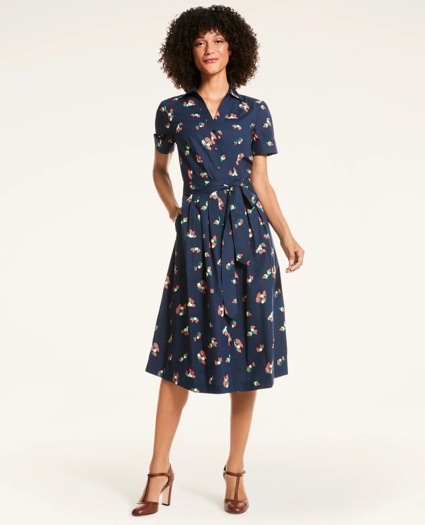 Strawberry Print Fit-And-Flare Dress, image 1