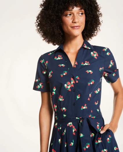 Strawberry Print Fit-And-Flare Dress, image 2