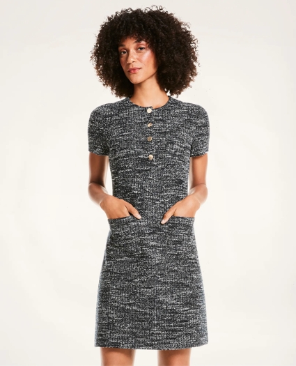 Boucle Knit Short-Sleeve Dress, image 1