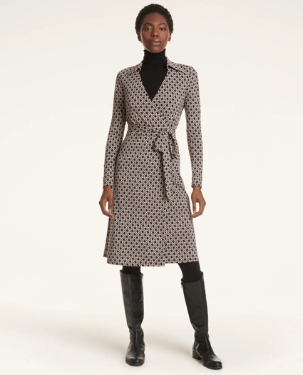 Caning Print Wrap Dress, image 1