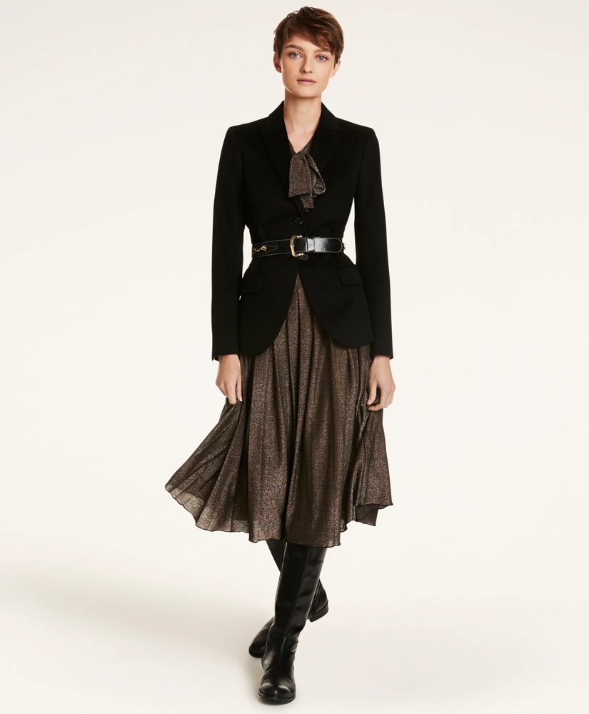 Metallic Jersey Pleated Dress, image 2