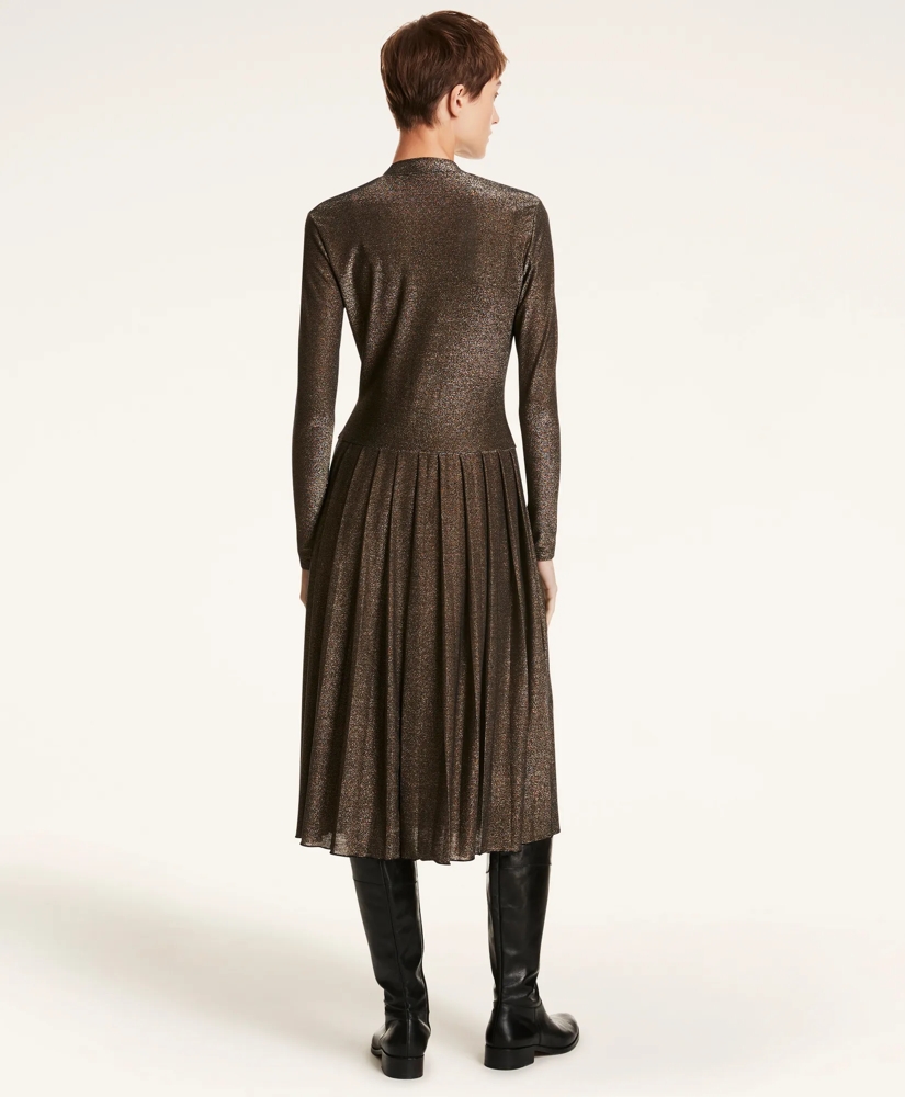 Metallic Jersey Pleated Dress, image 4