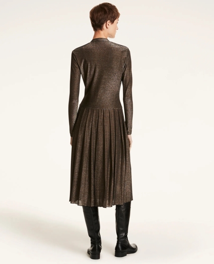 Metallic Jersey Pleated Dress, image 4