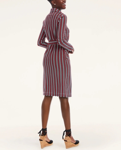 Knit Jersey Printed Half Placket Shirt Dress, image 4