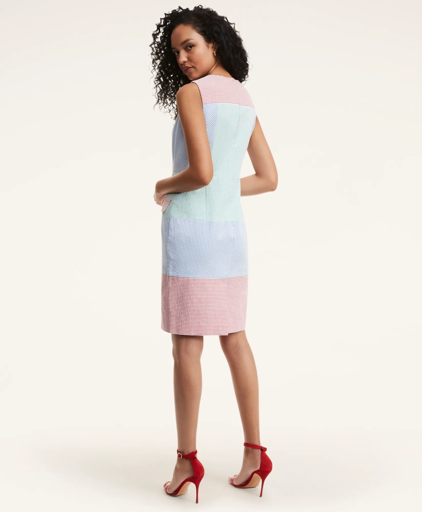 Stretch Cotton Seersucker Sheath Fun Dress, image 3
