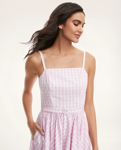 Cotton Belted Gingham Dress, image 2